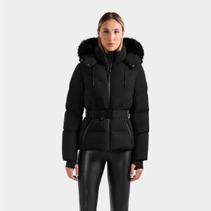 RUDSAK Black Puffer Jacket with Fur Trim